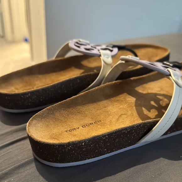 NWOT- Tory Burch Miller cloud sandal- lavender/black/ivory - Picture 3 of 6